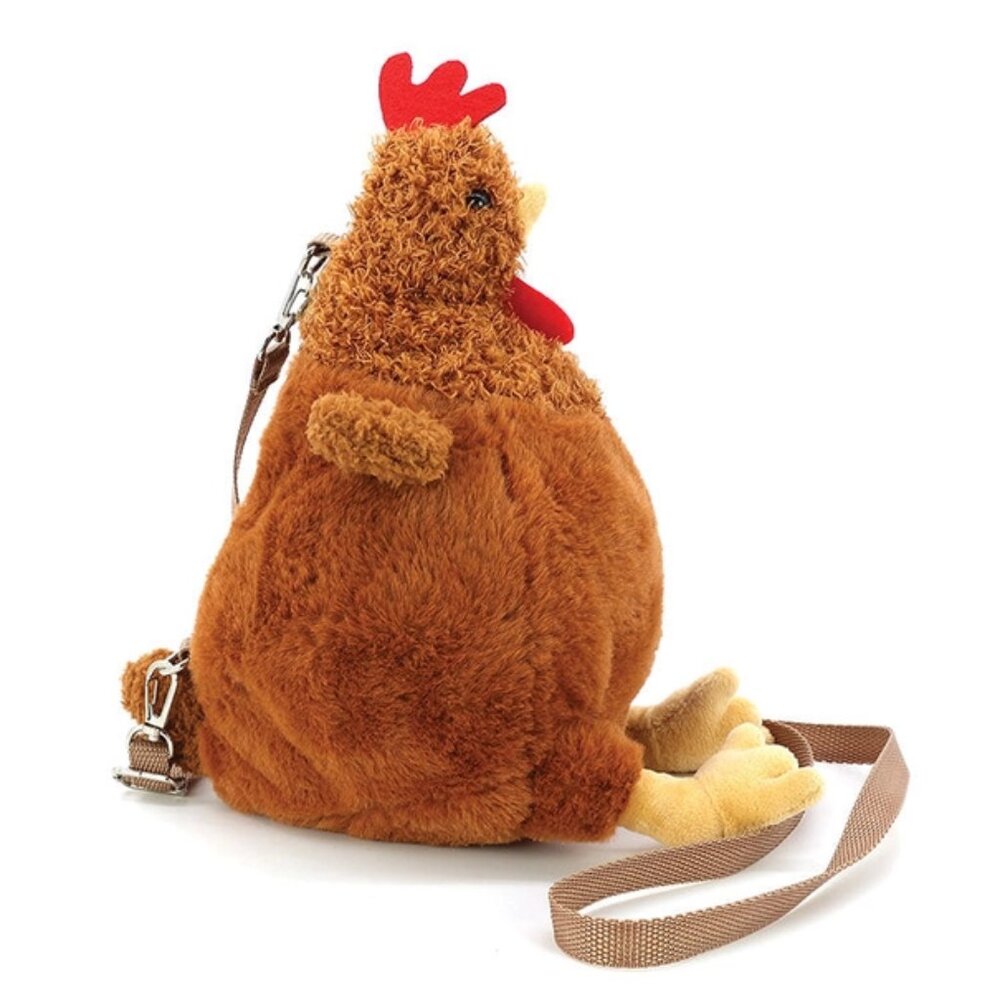Brown Furry Hen Cross Body Bag in Polyester      NEW! - Picture 3 of 4